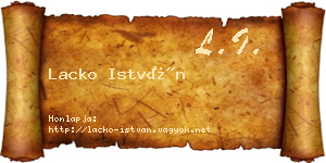 Lacko István névjegykártya